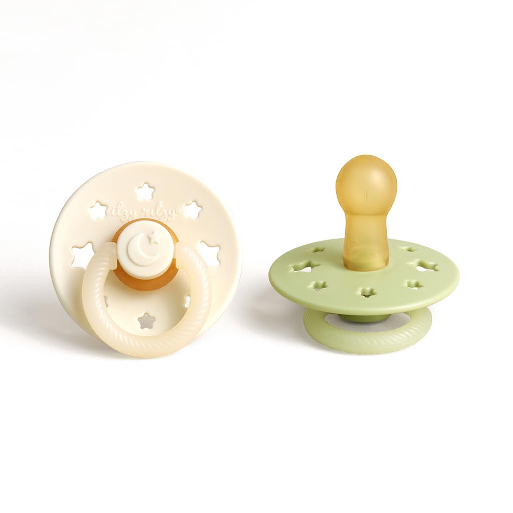 Itzy Ritzy Natural Rubber Pacifiers (Set of 2) – Baby Pacifiers with Cherry-Shap