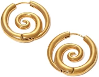 Stainless Steel Faux Stretched 8GA Spiral Hoop Earrings, Sold as a Pair