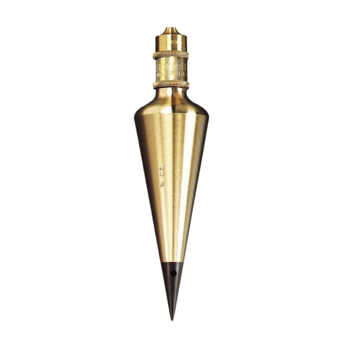 Starrett Solid Brass Plumb Bob, 16oz. Weight | Replaceable Hardened Steels, 10' 