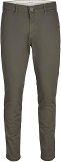 Jack & Jones Chino Trousers, Slim Leg and Fly, Hook and Eye Closure with Zip, Flap