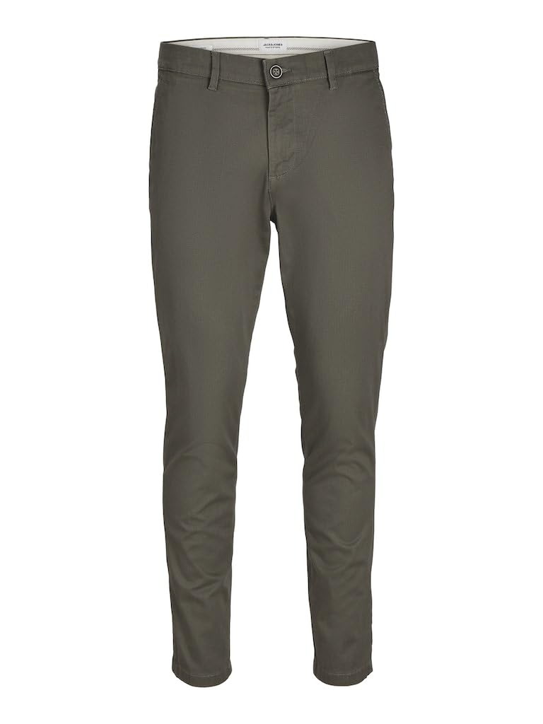 Jack & Jones Chino Trousers, Slim Leg and Fly, Hook and Eye Closure with Zip, Fl