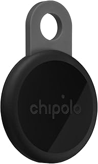 Chipolo Loop - Rechargeable Bluetooth Tracker for Key and Item Locator | Compatible with Apple or Google, Call Your Phone & Out of Range Alerts for Android (Charcoal)