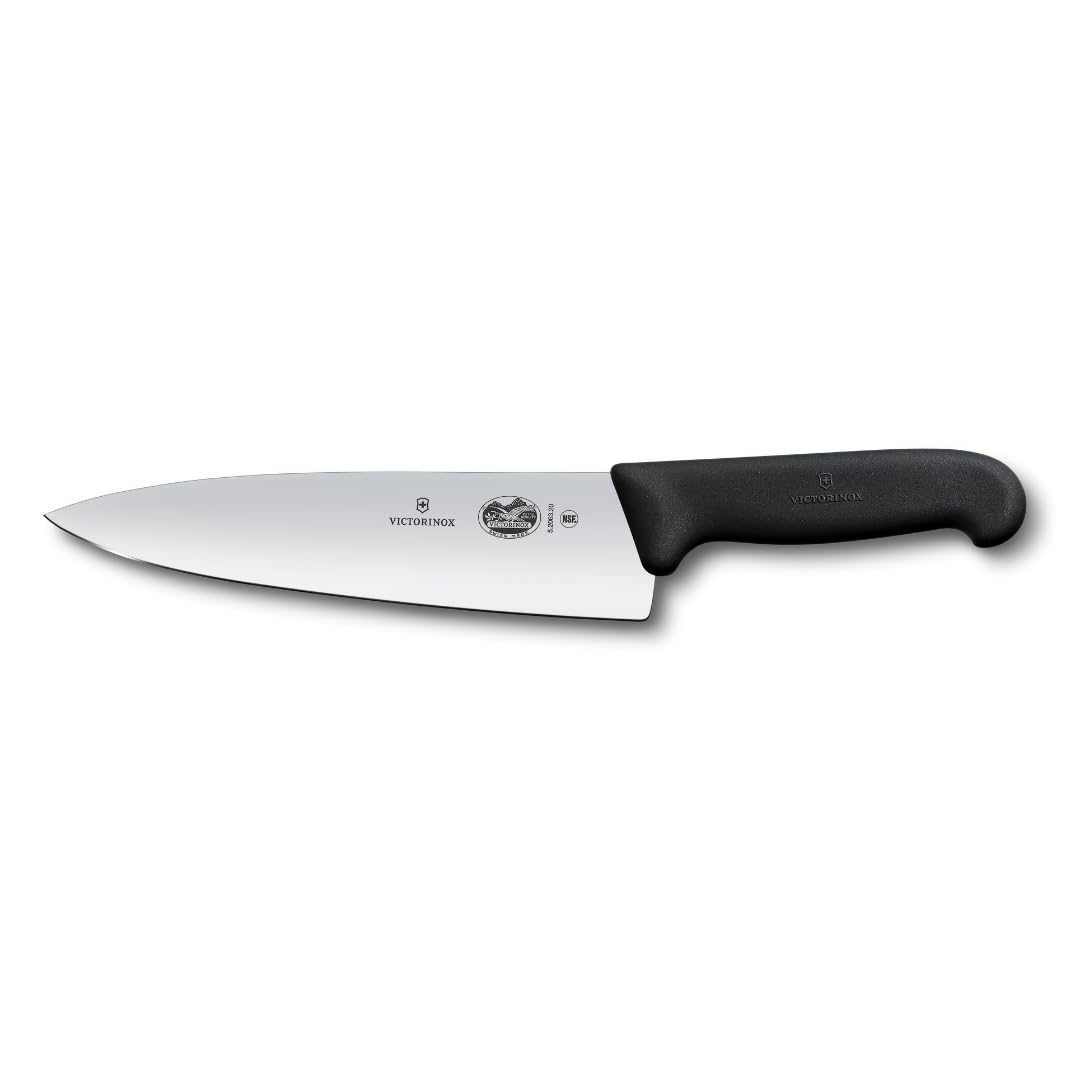Victorinox Fibrox Pro 8 Inch Chef’s Knife, Dishwasher Safe, Black | Ergonomic TP