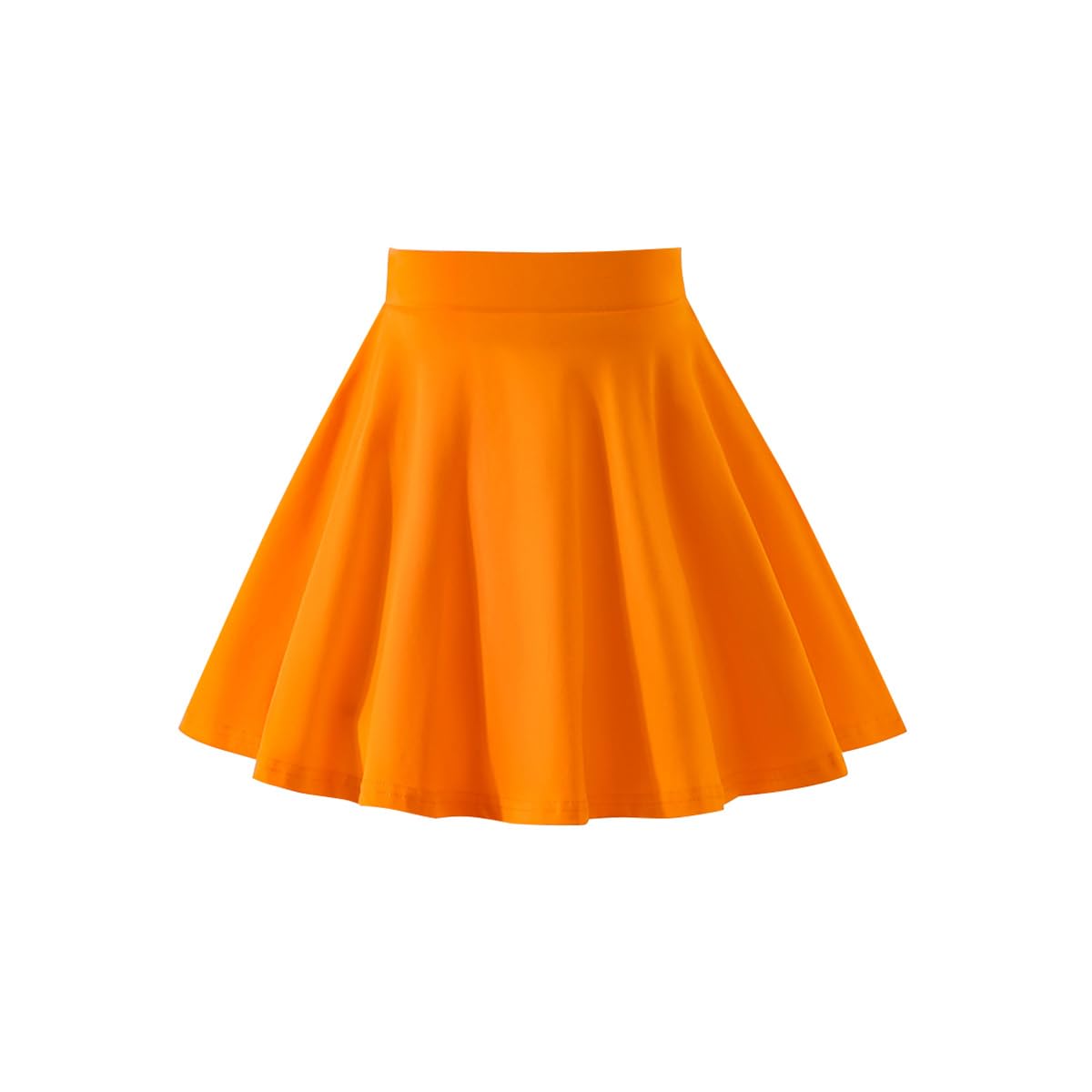 Girls Skater Skirt Elastic Waist Flared A-Line Cotton School Skirt