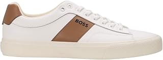 BOSS Aiden Tenn Men's Lace-Up Trainers with Cupsole and Contrasting Logo Size