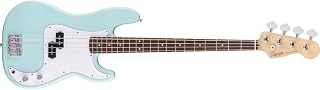 Squier by Fender Debut Precision Bass Guitar, Laurel, Daphne Blue | Beginner electric bass guitar, Precision Bass style, laurel fingerboard, white pickguard, ideal starter for new players