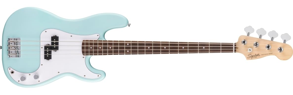 Squier by Fender Debut Precision Bass Guitar, Laurel, Daphne Blue | Beginner ele