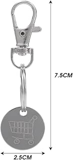 Portable Mini Metal Stainless Steel Keychain Heavy Duty Shopping Cart Token Key Ring Multipurpose Pendant for Outdoor Store