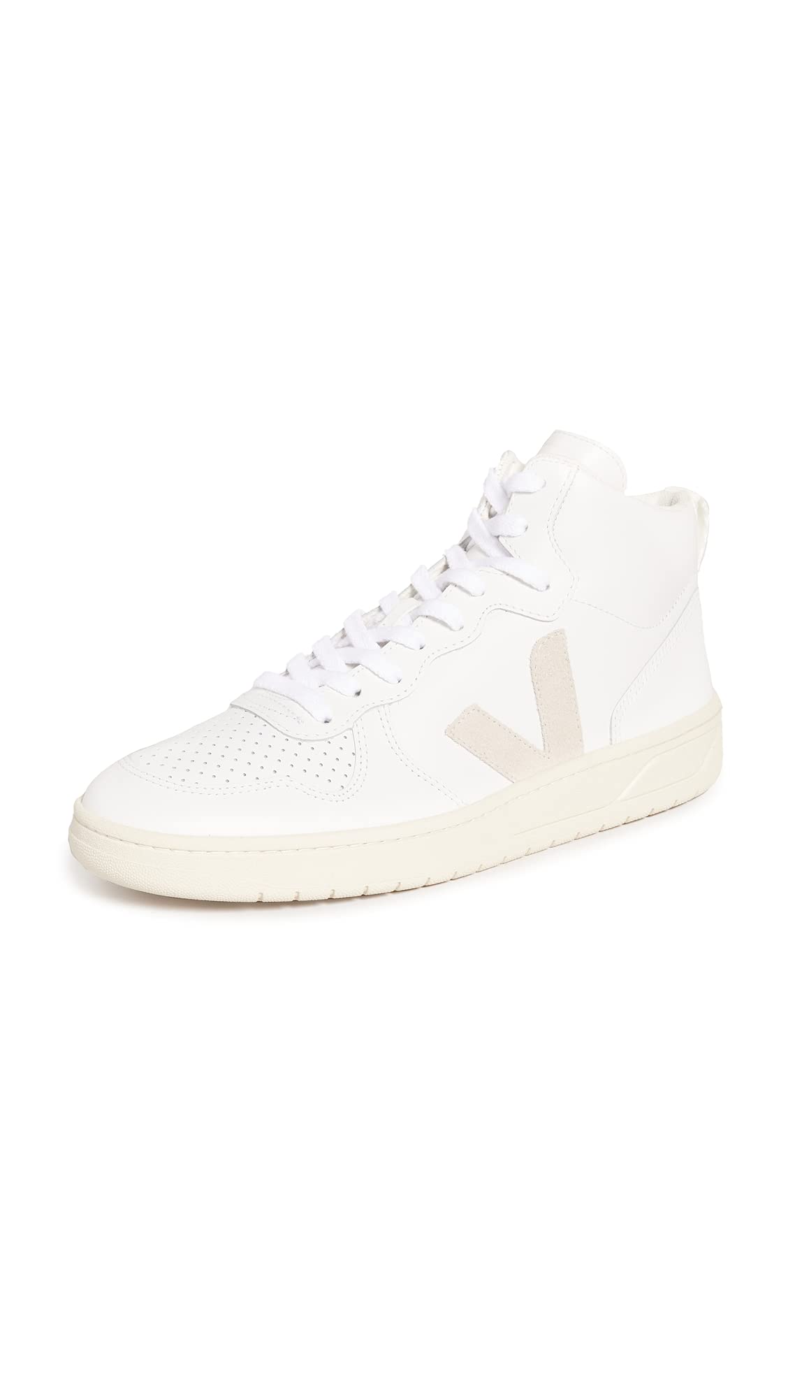Veja V-15 Women's High-Top Sneakers White - Natural