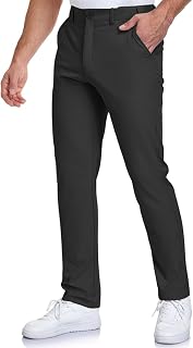 SPOSULEI Men's Golf Pants Stretch Lightweight Waist Elastic Work Business Dress Pants with 4 Pockets