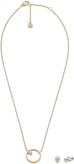 Skagen Women's Stainless Steel or Semi precious with lobster clasp closure Ring Pendant necklace