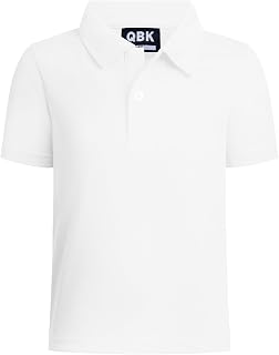 QBK Toddler to Youth Boy's Performance Polo Kids Collared Golf Shirt