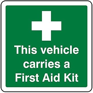 100mmx100mm This Vehicle Carries A First Aid Kit Sign Sticker Self Adhesive