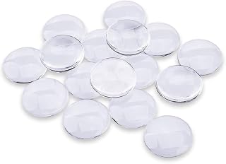 efivs arts 20PCS Transparent Glass Cabochons, Clear Glass Dome Tile Cabochon Half Round Flat Clear 1.57 Inch/40mm Non-calibrated Round for Photo Pendant Making DIY Decor Souvenir Gift