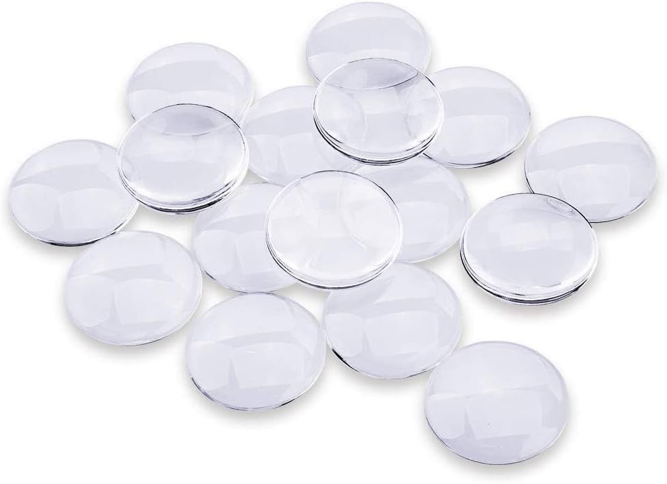 efivs arts 20PCS Transparent Glass Cabochons, Clear Glass Dome Tile Cabochon Hal