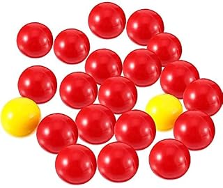 21 Pieces Chinese Checkers Glass Marbles Set Game Replacement Marbles 1 Set Game Replacement Balls Compatible with Hungry Hungry Hippos, 19 Red Balls and 2 Yellow Balls