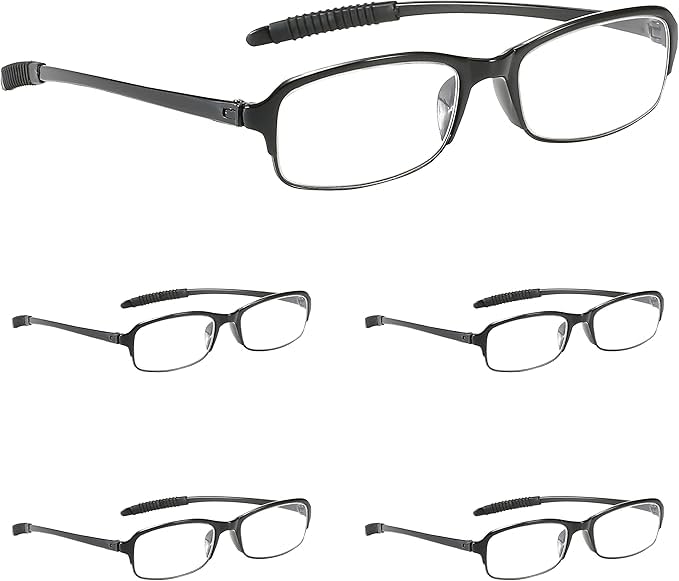PROFLEX SpareSpecs Reading Glasses (value 5 pack) - lightweight, impact resistan