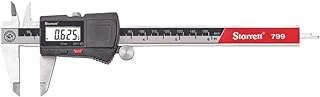 Starrett Stainless Steel Electronic Slide Caliper, 0-6" Range, .0005" Res | LCD Display, Fine Adjustment Thumb Wheel, in/mm Conversion, EC799A-6/150