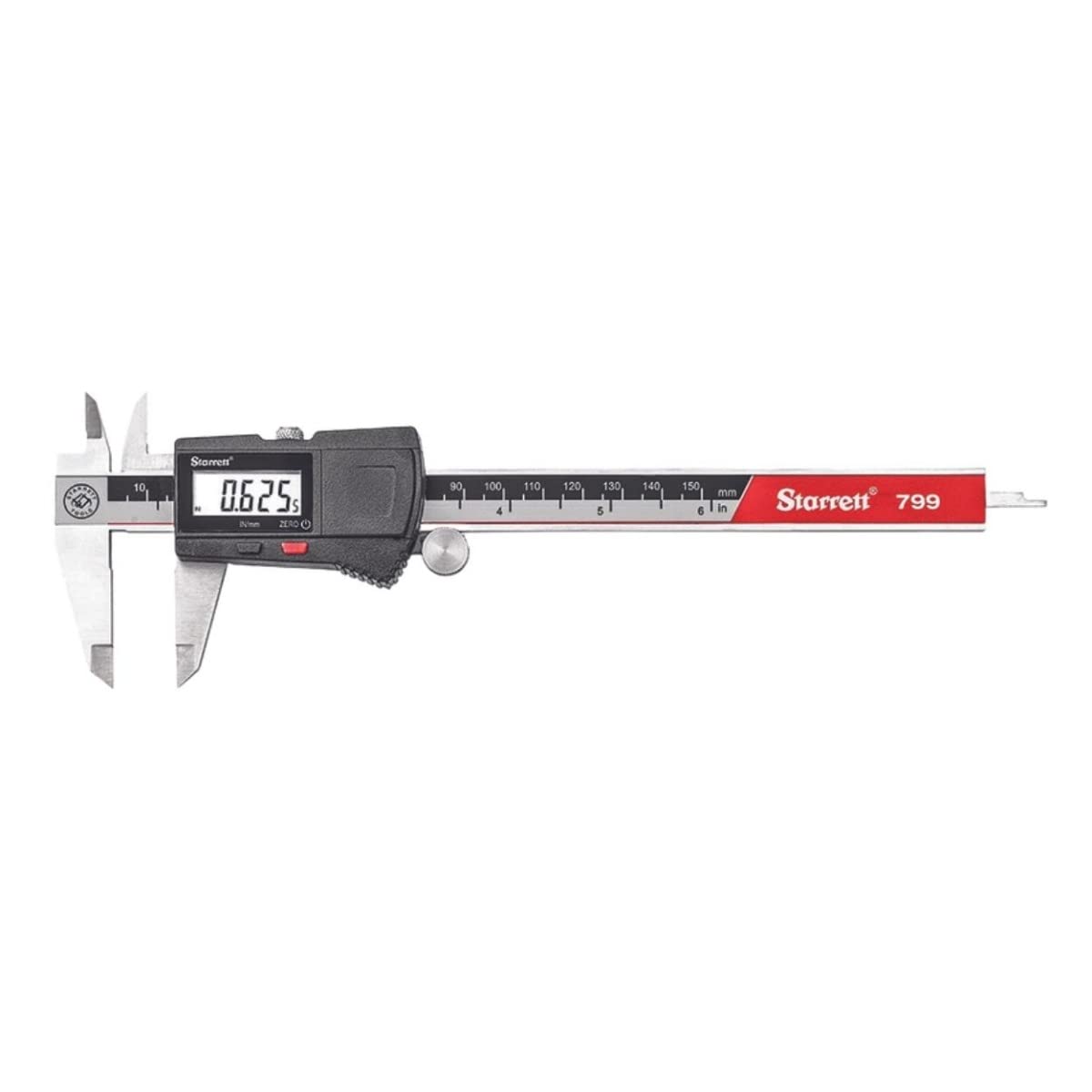 Starrett Stainless Steel Electronic Slide Caliper, 0-6" Range, .0005" Res | LCD 