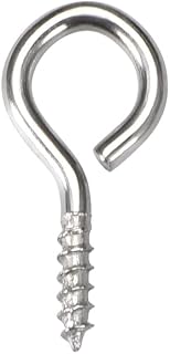 50pcs 0.75" Small Screw Eye Hook Self Tapping Screw Carbon Steel Threaded Hanger Eye Shape Ring Hook Silver