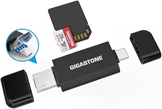 GIGASTONE SD Card Reader, 5-in-1 USB-A/USB-C Card Reader, Dual Slot for SD/Micro SD/SDHC/SDXC, Compatible with Laptop, PC, iPhone16/15, MacBook Pro/Air, iPad Pro, Android