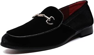 LCQL Men's Luxury Velvet Penny Loafer Shoes Noble Slip-on Suede Loafers Smoking Slippers Plus Size 7-13