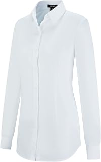 Tapata Women's Button Down Shirts Long Sleeve Classic Cut Blouses Stretch Tops for Work Business Casual Elegant