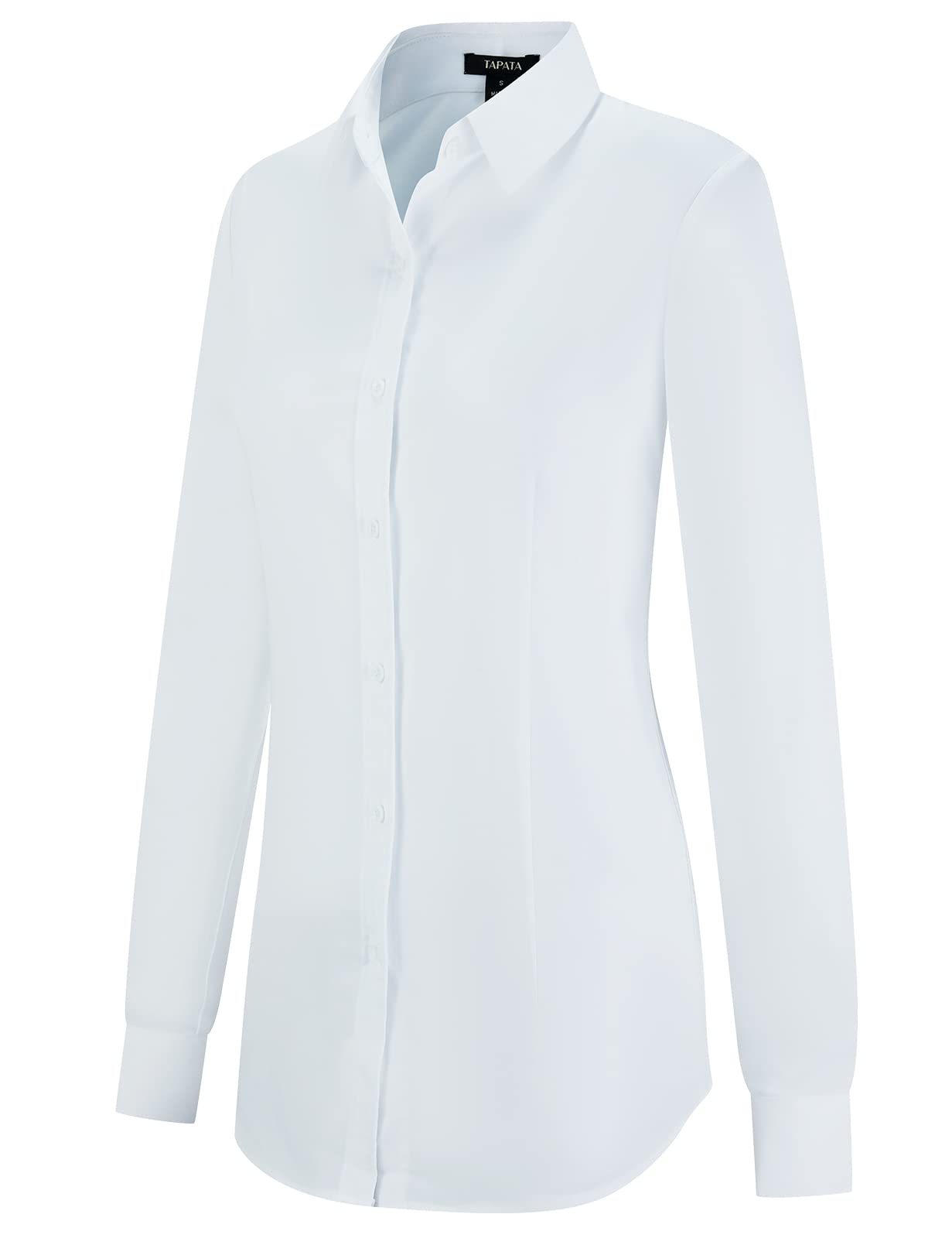 Tapata Women's Button Down Shirts Long Sleeve Classic Cut Blouses Stretch Tops f