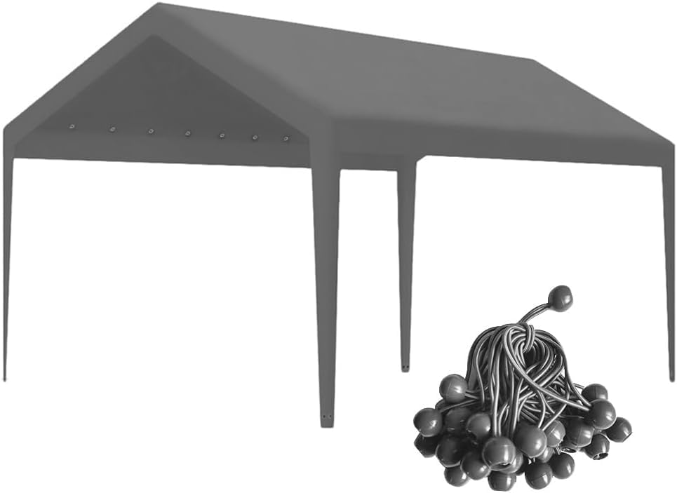 Rutile 10 x 20 FT Carport Replacement Cover - Heavy Duty Car Tarp Canopy Tent Ga