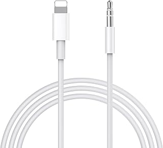 Omivine Aux Cable for Car, iPhone 3.5mm Aux Cable, Headphones Aux Cord for Car/Headphone/Home Stereo/Speaker, Compatible with iPad/iPod/iPhone 11/12/13/14/Pro/Xs/XR/X/8/7 - White