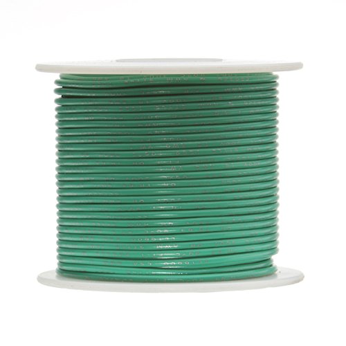 26 AWG Gauge Stranded Hook Up Wire, 1000 ft Length, Green, 0.0190" Diameter, UL1