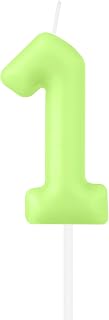 Macaron Happy Birthday Candle - Green First Birthday Candles for Cake Toppers, Pastel Sweet Birthday Party Decorations