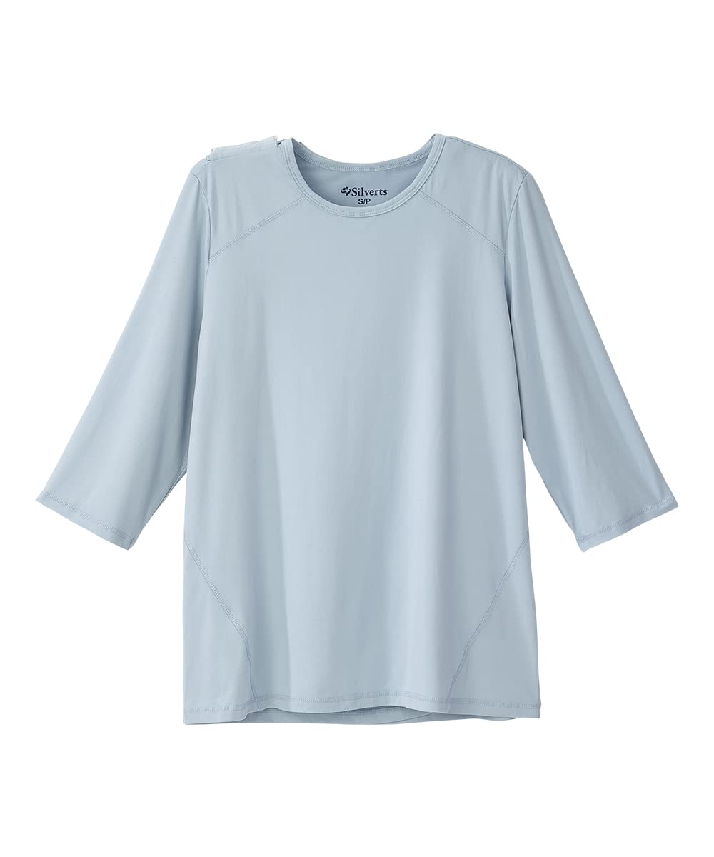 Silverts Women's Adaptive Open Back Crew Neck Top, Assisted Dressing