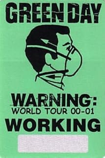 Green Day 2000-2001 Backstage Pass Crew Green