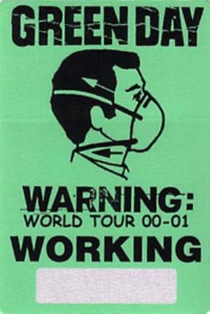 Green Day 2000-2001 Backstage Pass Crew Green