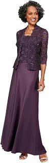 Alex Evenings Two Piece Dress with Lace Jacket (Small & Regular Sizes) Women's Special Occasion Dress (Pack of 2)