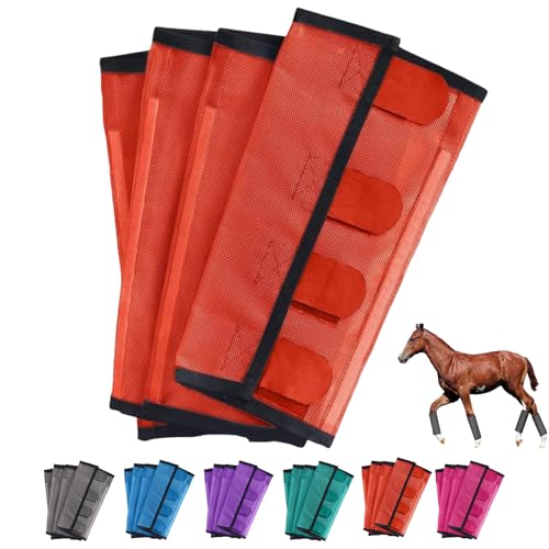 Breathable Mesh Horse Flyproof Leggings, Bites Proof Horse Fly Boots Set of 4, S