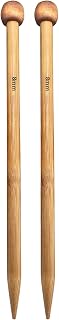 Weabetfu Bamboo Knitting Needle Straight Single Pointed 10-inch Length Knitting Needles for Handmade DIY Knitting,US Size 11(8mm)