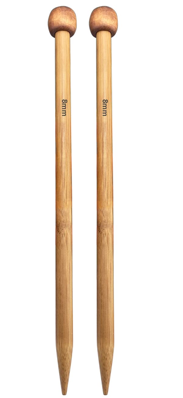Weabetfu Bamboo Knitting Needle Straight Single Pointed 10-inch Length Knitting 