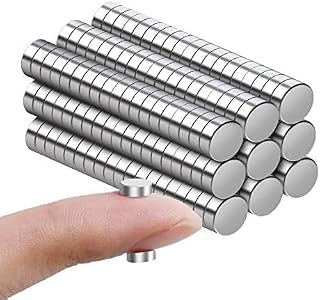 rhinocats 100Pcs Small Strong Magnets，8x2mm Refrigerator Magnets | Tiny Mini Round Magnets for 3D Printing,Miniatures, DIY, Office, Hobbies, Crafts and Science