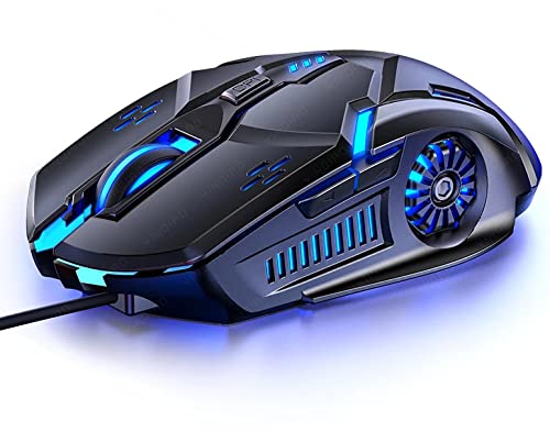 SMAIGE Gaming Mouse Wired,6 Buttons, 4 Adjustable DPI Up to 3200 DPI, 7 Circular