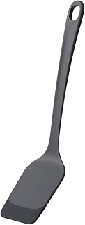 Marna (marna) Easy-to-Insert Turner (Angle-Free Insertion/Clean Scooping/Heat Resistant) Silicone Turner Flipper Spatula Cooking (Dishwasher Safe) Kitchenware Dark Gray K804DGY
