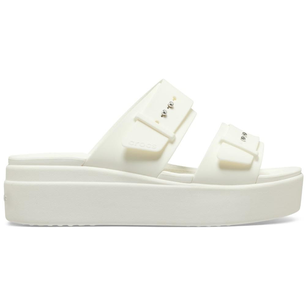Crocs Brooklyn Buckle Low Wedge Chalk, Women, EU 39-40