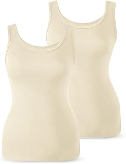Rupa Jon Women's Camisole Tank Top, Soft Cotton Blend Cami