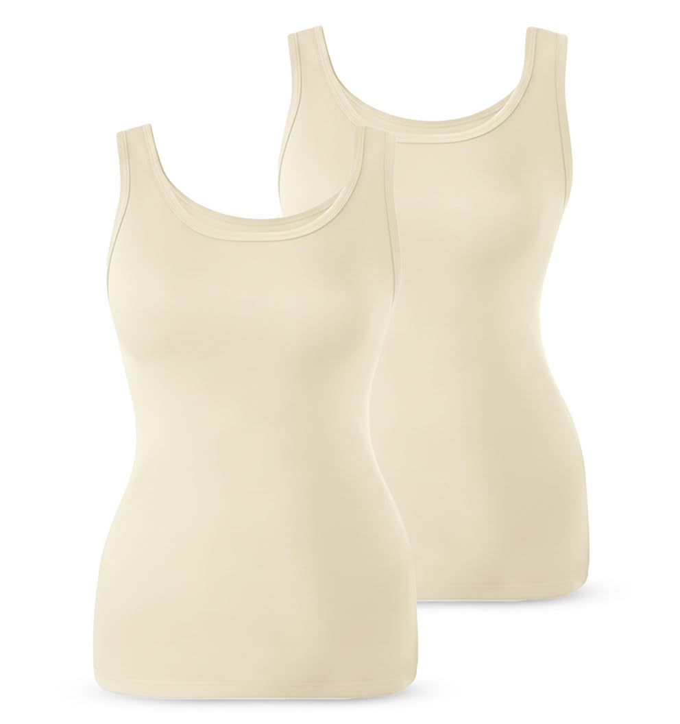 Rupa Jon Women's Camisole Tank Top, Soft Cotton Blend Cami
