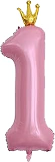 Leisure Club Birthday Number Balloon, Number 1, 40-Inch, Pink, Balloon Set, Birthday Party, Birthday Decoration Set, Shiny Balloon, Party, Celebration, Wedding, Anniversary, Celebrations, Birthdays