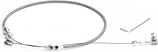 PQY 24" Universal Stainless Steel Braided Throttle Cable Kit Adjustable Automotive Accelerator Cable Covering Locking Kit
