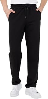 COMEOR Men's Thin Lightweight Breathable Cotton Straight Leg Jogging Pants, Long Sweatpants, Men's Jogger Training Trousers, Relaxing Tracksuit Bottoms
