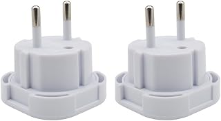 Double Dragon EU Travel Plug Adapter | UK 3 PIN to European 2 PIN Plug Converter Type C, E, F for Spain, France, Italy, Portugal, Germany, Greece, Sweden, Norway, Poland, Denmark, Finland (Pack of 2)