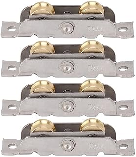 Sliding Patio Door Roller Assembly, Ball Bearing Wheels, 4 Pack | Stainless steel & copper construction, smooth gliding performance, includes 8 mounting screws